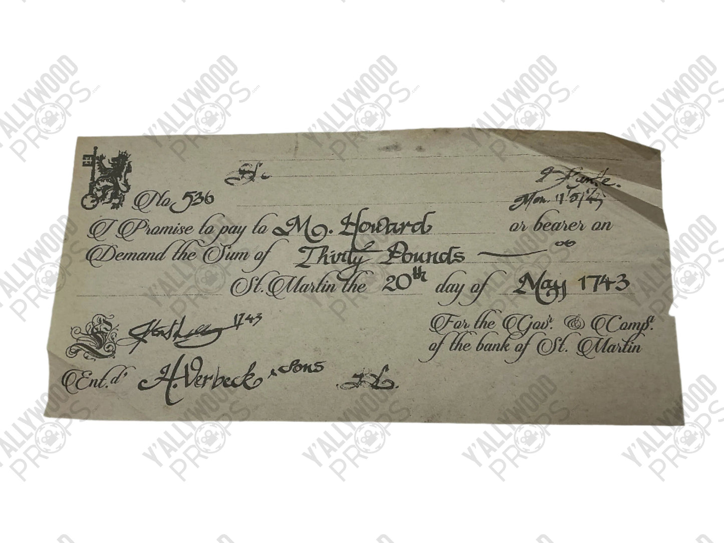 Check Pirates of the Caribbean: Dead Men Tell No Tales (2017) Movie Prop Y'allywood Props 9.5x4.5"