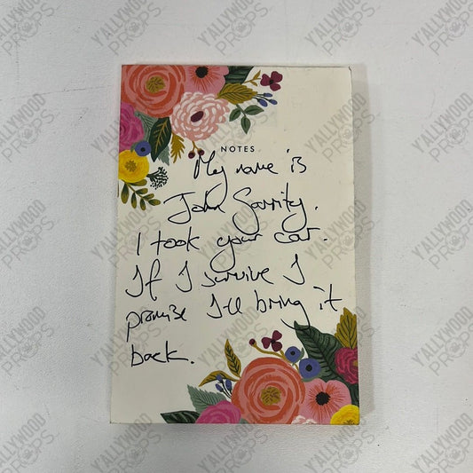 Note, Pen & Keys Gerard Butler used in Greenland Movie Prop Y'allywood Props