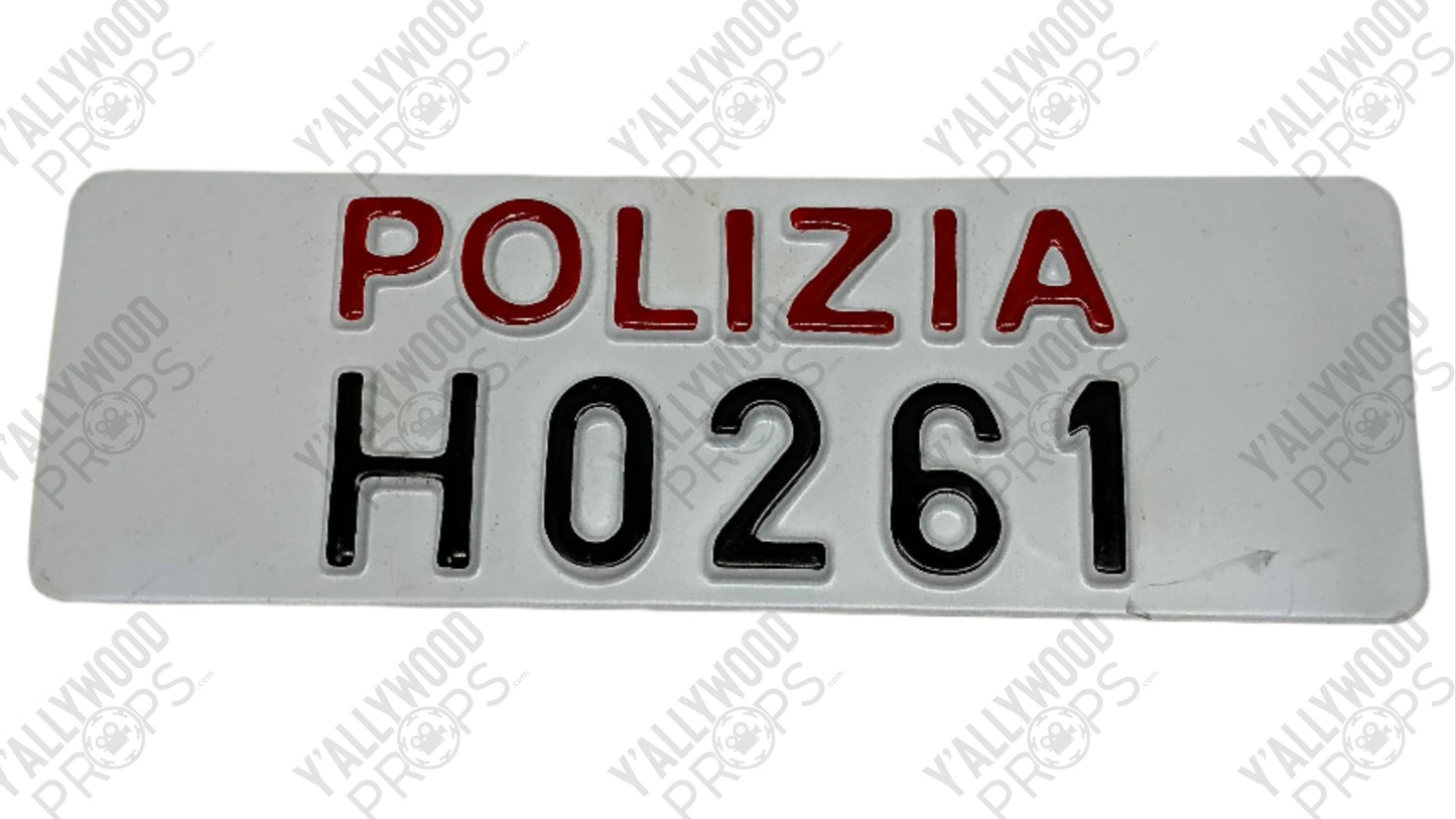 Rome Polizia License Plate Red Notice (2021) Movie Prop Y'allywood Props H0261