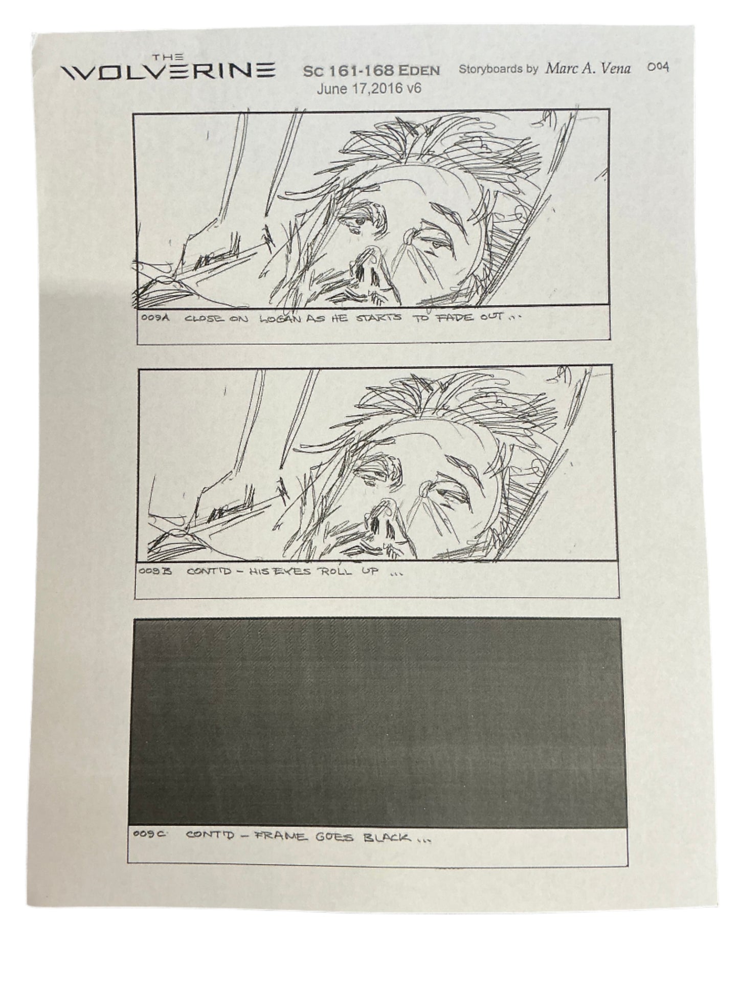 Storyboards Eden Scene 161-168 Logan (2017) Memorabilia Y'allywood Props Paper 29