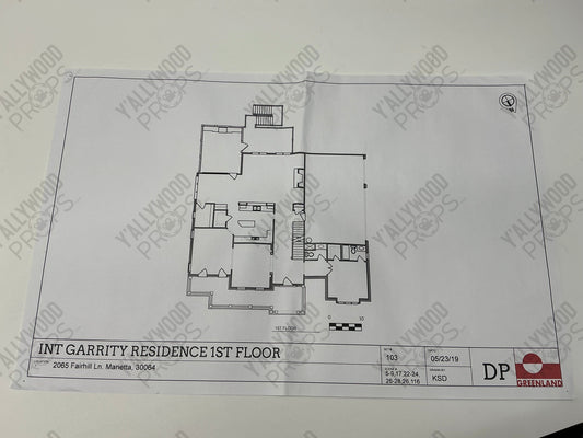 Set Blueprints Greenland (2020) Movie Prop Y'allywood Props Int Garrity Residence 1st Floor