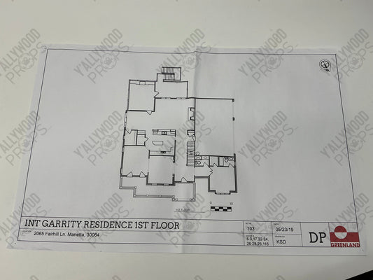 Set Blueprints Greenland (2020) Movie Prop Y'allywood Props Int Garrity Residence 1st Floor