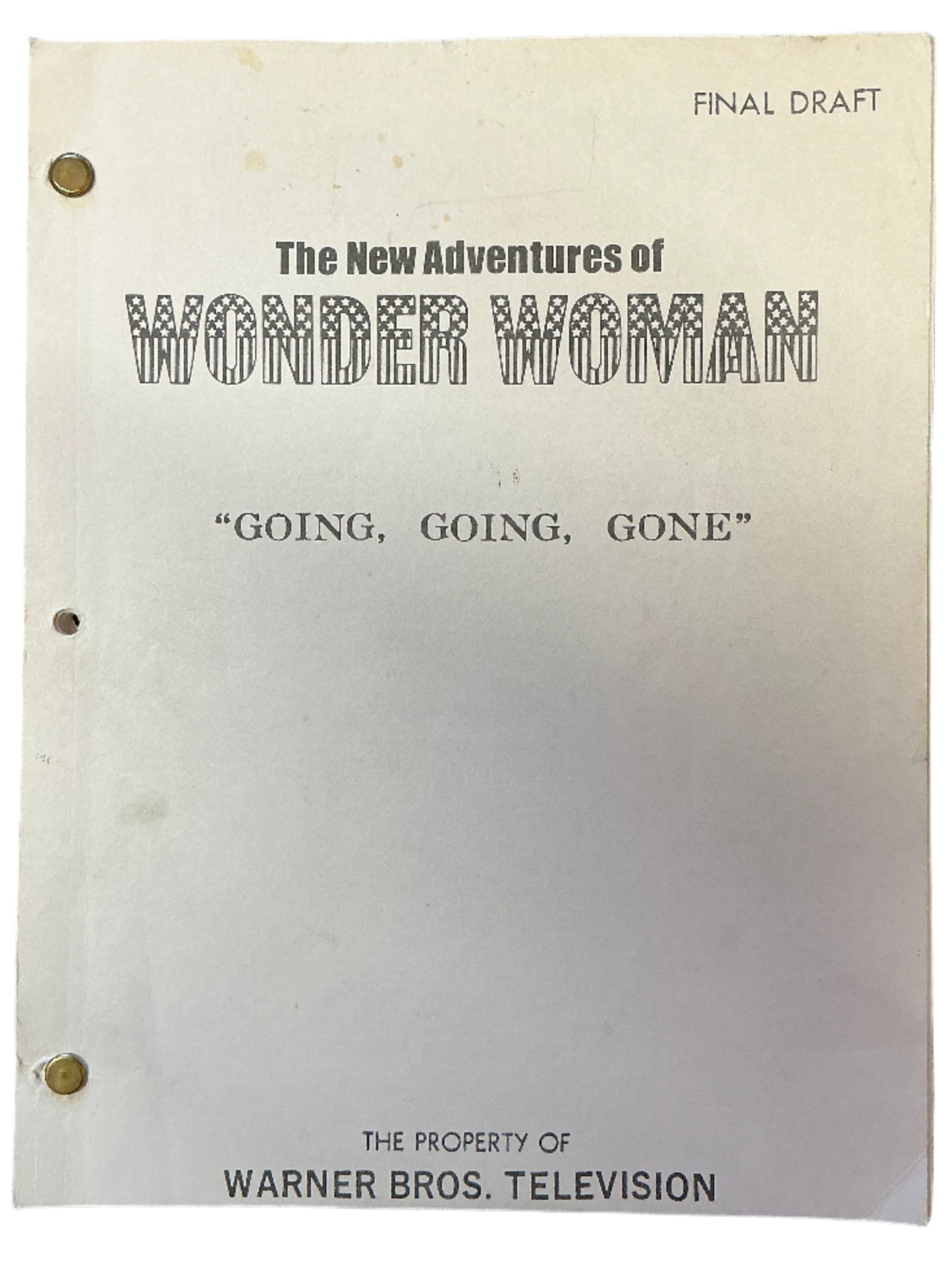 Final Draft Script S3E13 Wonder Woman (1975-1979) Movie Prop Y'allywood Props