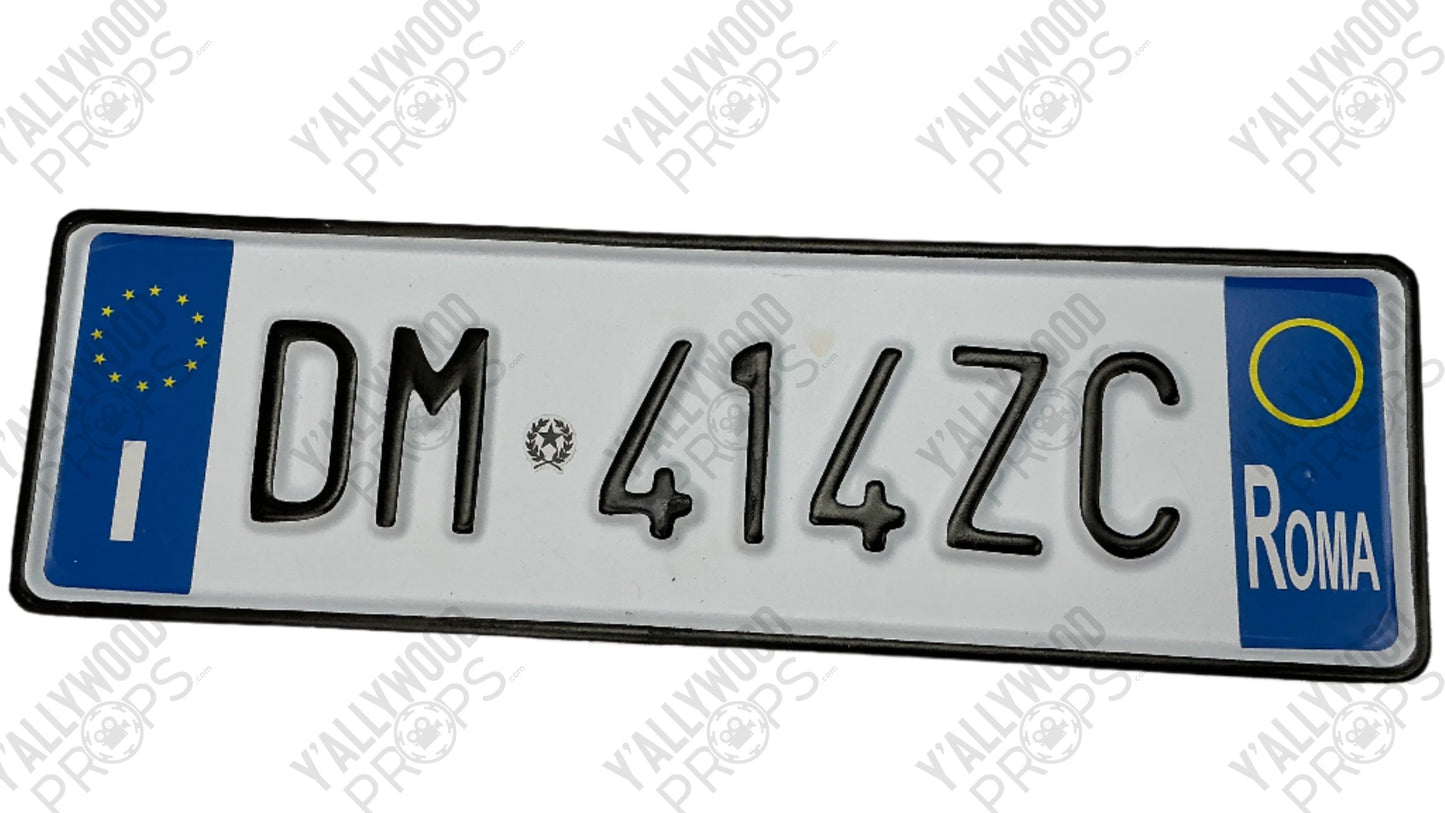 Rome License Plates Red Notice (2021) Movie Prop Y'allywood Props DM414ZC Back