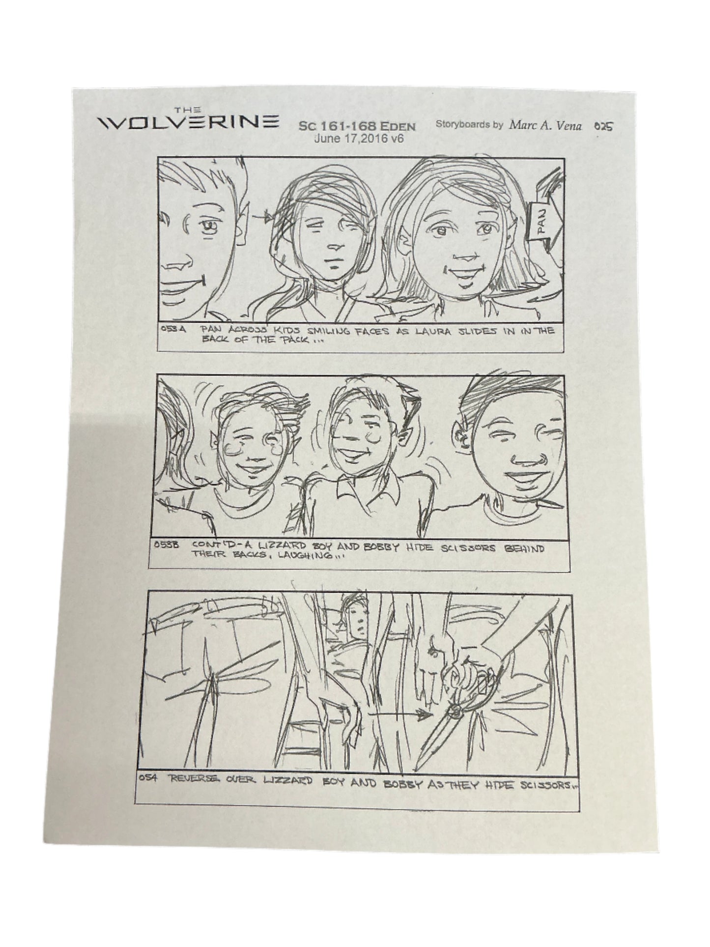 Storyboards Eden Scene 161-168 Logan (2017) Memorabilia Y'allywood Props Paper 7