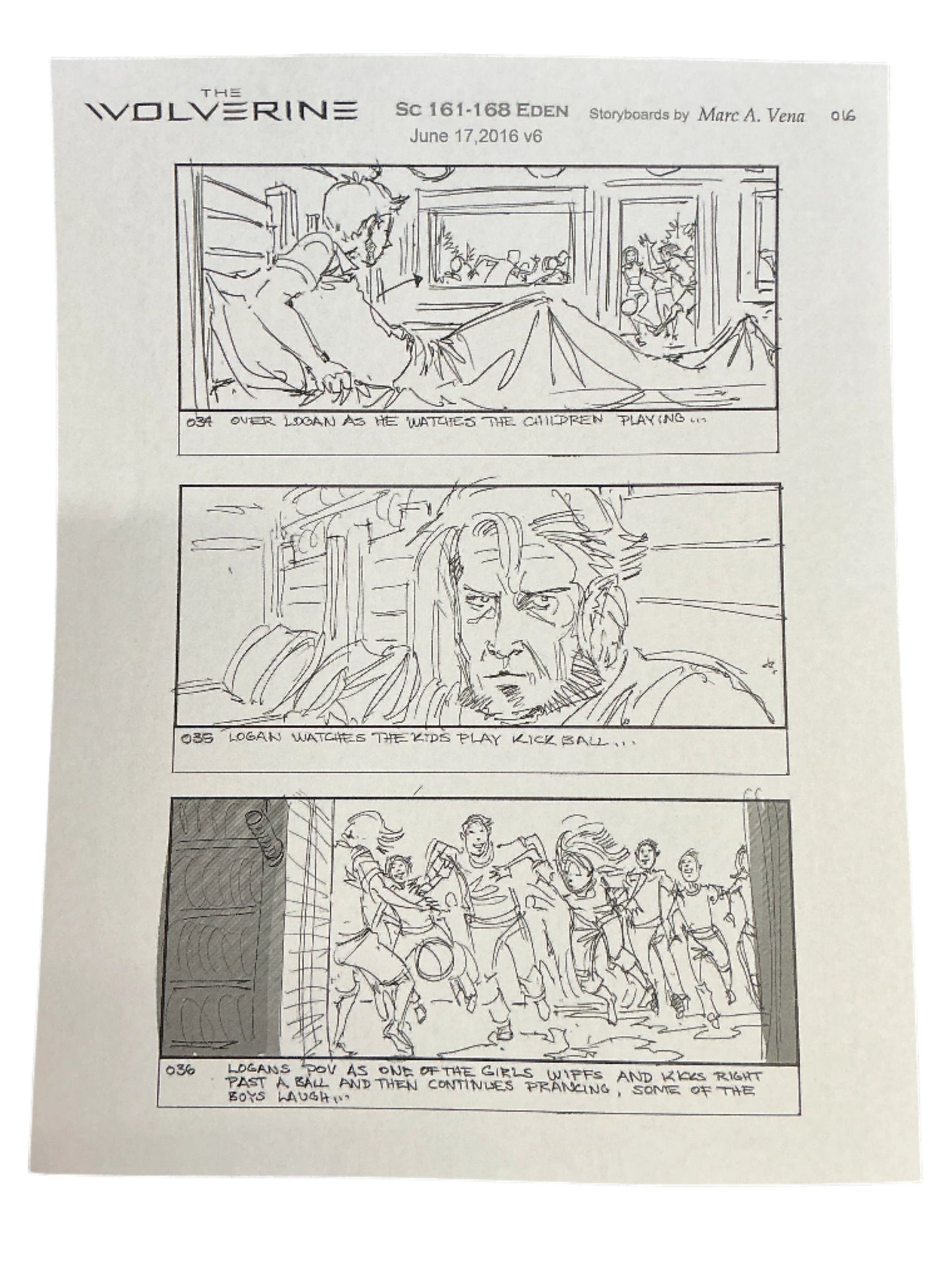 Storyboards Eden Scene 161-168 Logan (2017) Memorabilia Y'allywood Props Paper 17