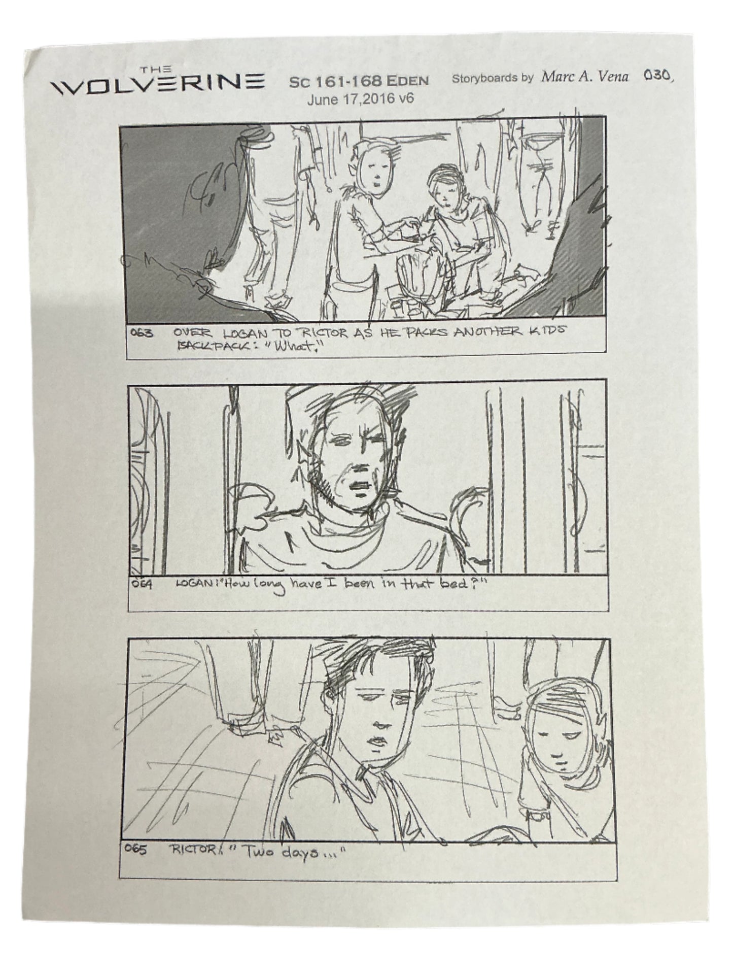 Storyboards Eden Scene 161-168 Logan (2017)