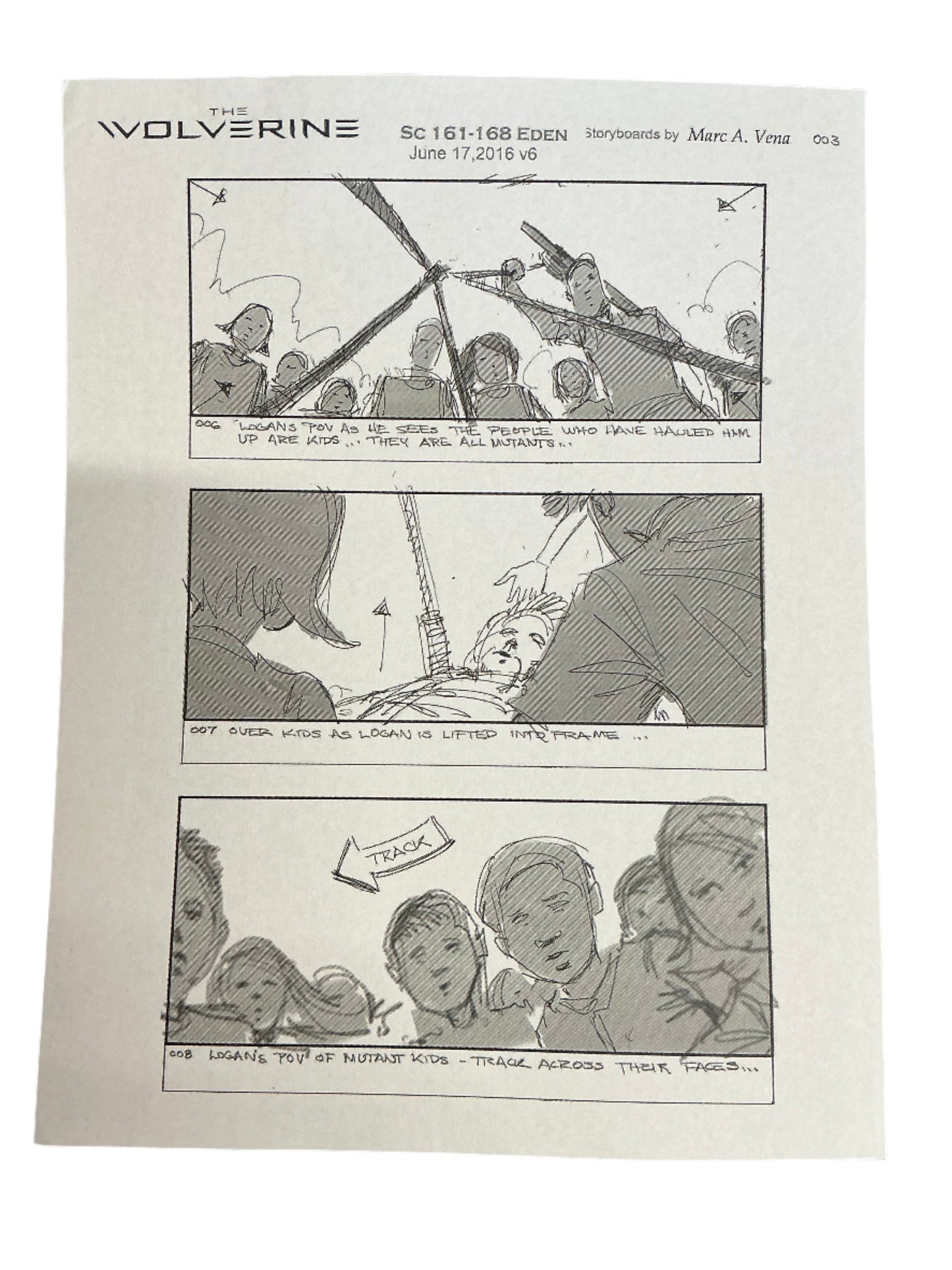 Storyboards Eden Scene 161-168 Logan (2017) Memorabilia Y'allywood Props Paper 30