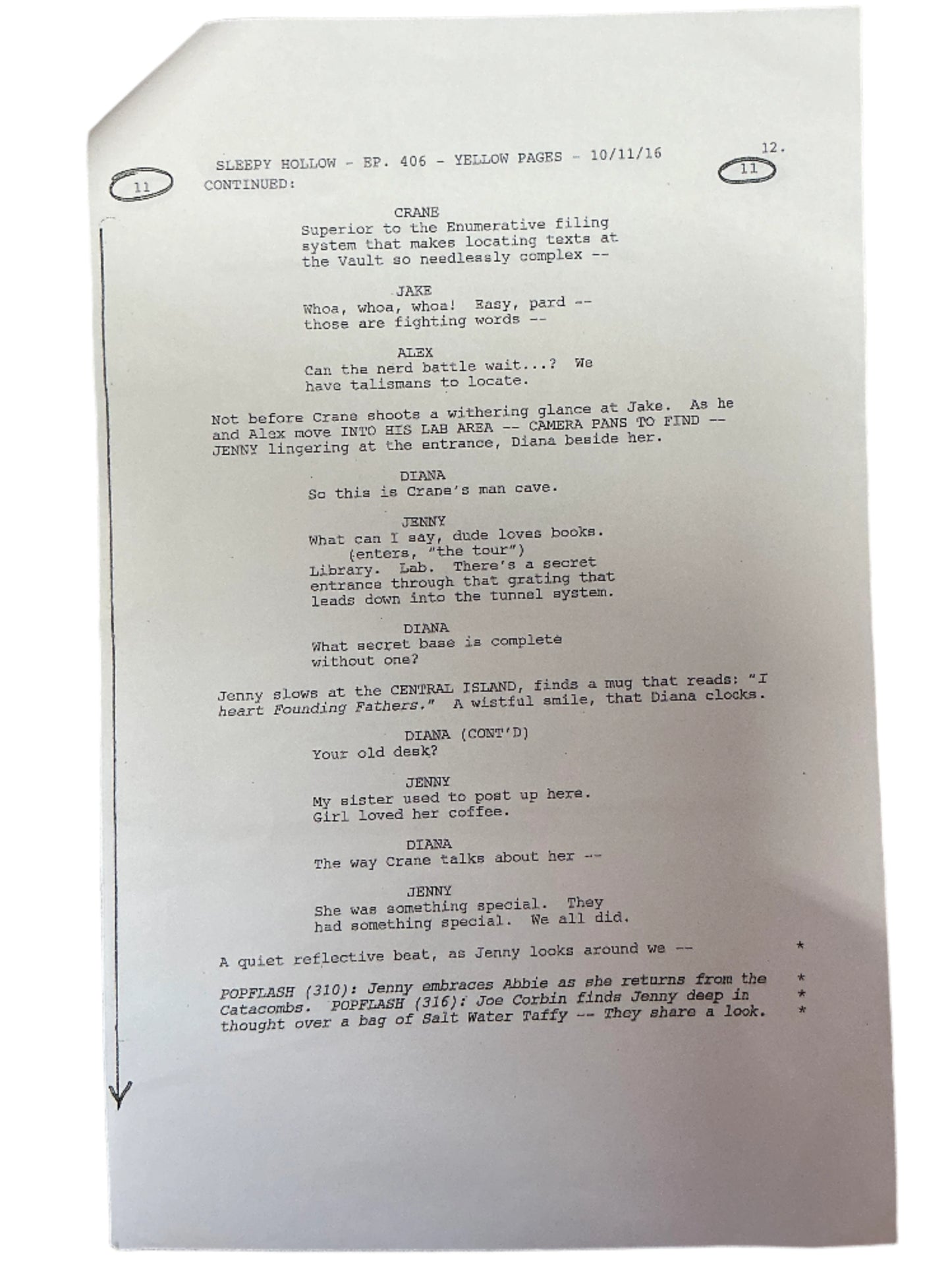Call Sheet & Script S4E6 Sleepy Hollow (2016) Autograph Y'allywood Props