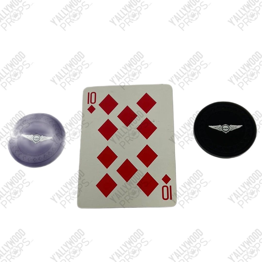 NWA Poker Chips and Card from Soul Plane Movie Prop Y'allywood Props 10 Diamonds
