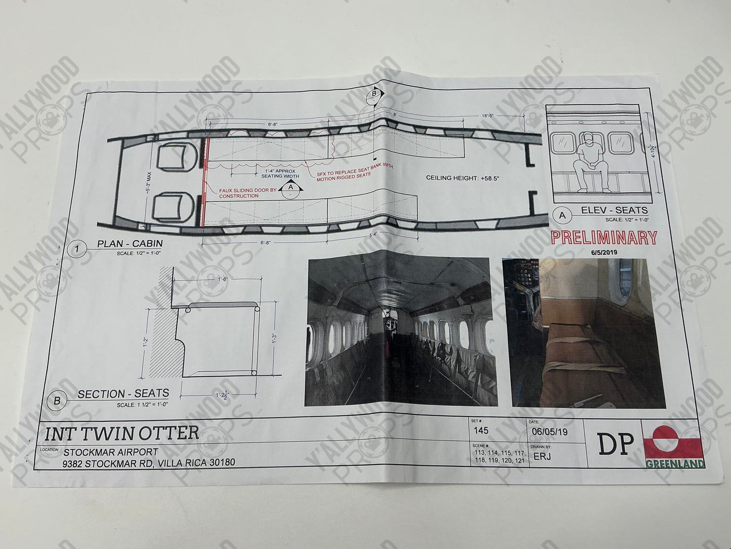 Set Blueprints Greenland (2020) Movie Prop Y'allywood Props Int Twin Otter
