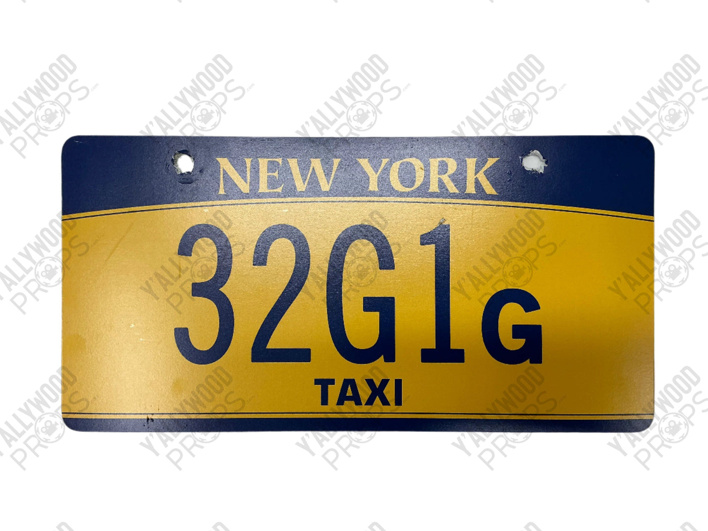 Taxi License Plate Coming 2 America (2021) Movie Prop Y'allywood Props Screen Used - 32G1g