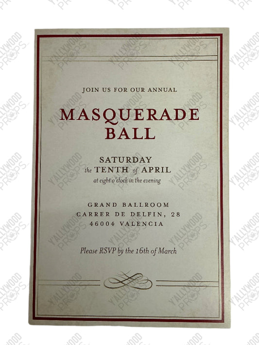 Masquerade Ball Invitations Red Notice (2021) Movie Prop Y'allywood Props Cream 6x9"