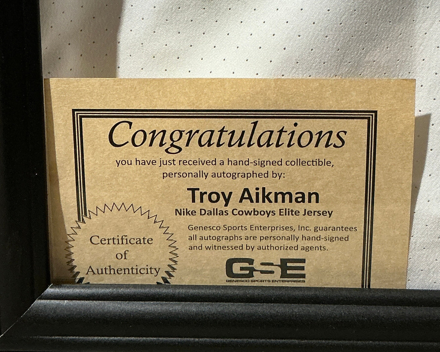Signed Troy Aikman Dallas Cowboys Jersey sports memorabilia Y'allywood Props