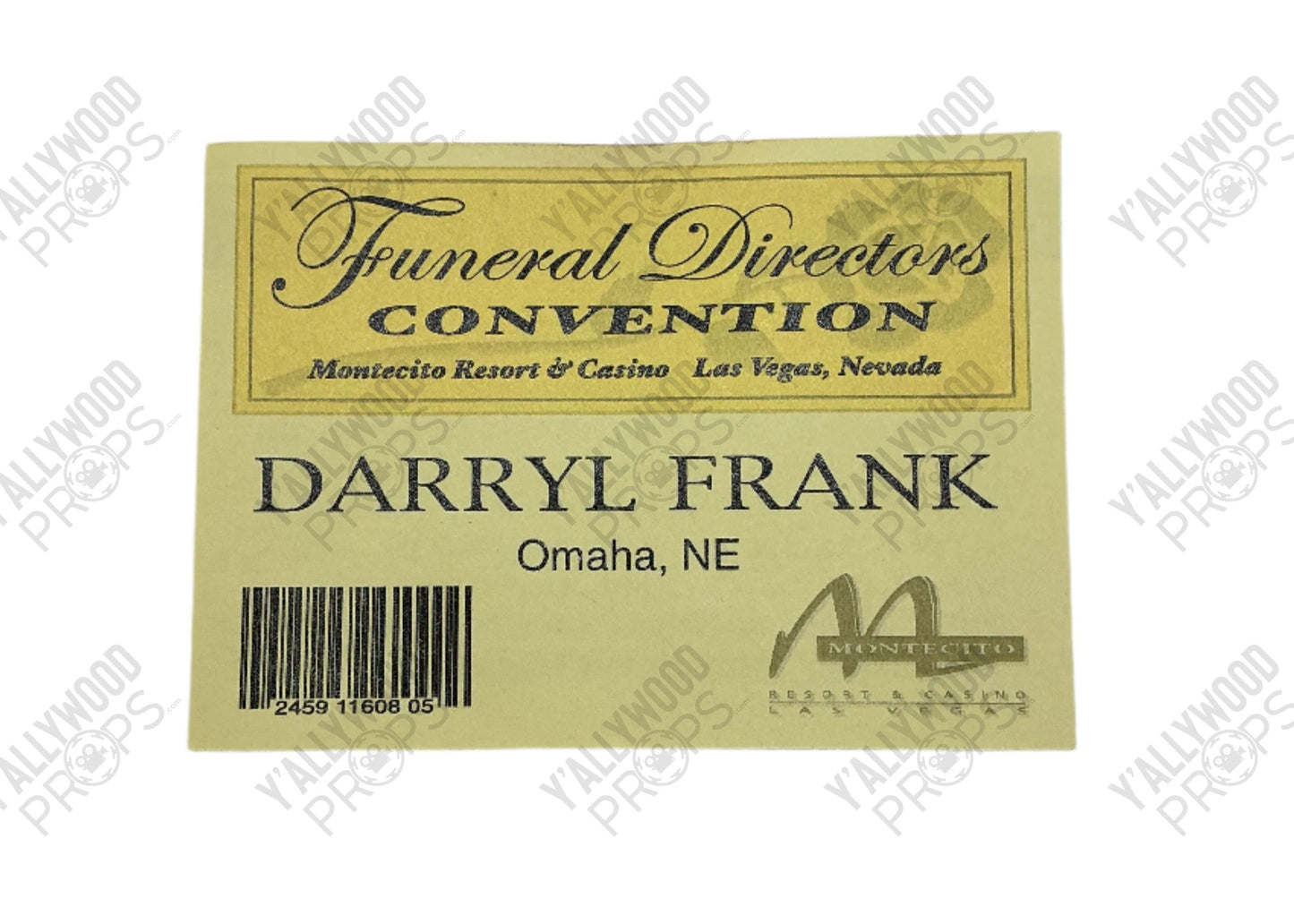 Montecito Convention Badge Las Vegas TV Series (2003) Movie Prop Y'allywood Props Production Used 4