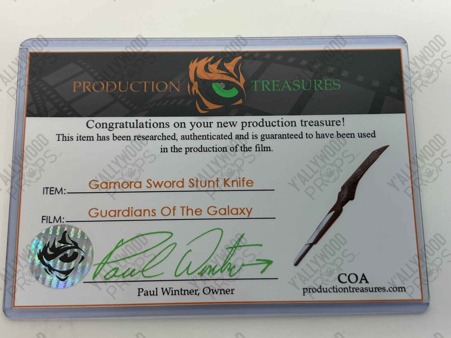 Gamora's Knife Stunt Prop Guardians of the Galaxy (2014) Movie Prop Y'allywood Props