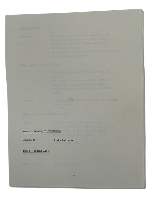 Radio Show Foley Artist's Script Killers of the Flower Moon (2023) Movie Props Y'allywood Props