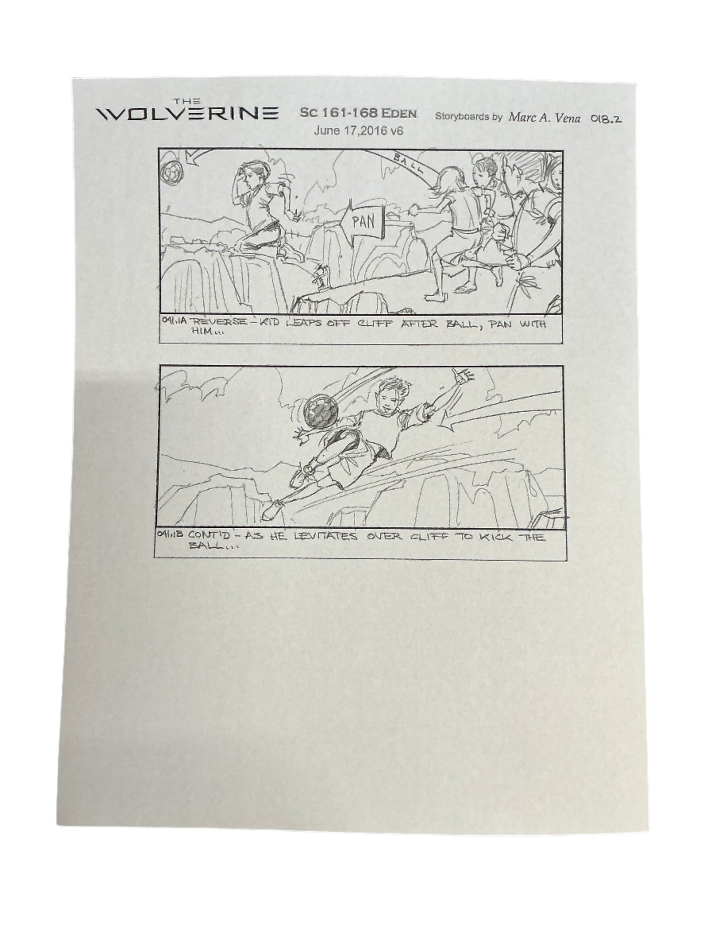 Storyboards Eden Scene 161-168 Logan (2017) Memorabilia Y'allywood Props Paper 14