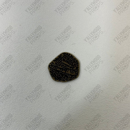 Aged Coin from Treasue Vault Jumanji: Next Level Movie Prop Y'allywood Props