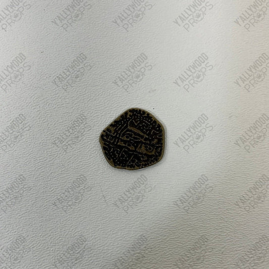 Aged Coin from Treasue Vault Jumanji: Next Level Movie Prop Y'allywood Props