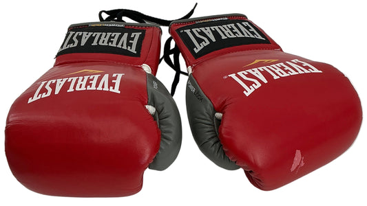 Delphi Gym Everlast Red/Gray PowerLock Boxing Gloves Creed 3 (2023) Movie Prop Y'allywood Props