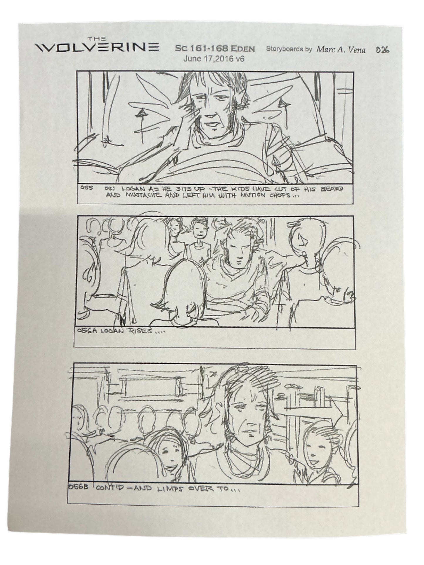 Storyboards Eden Scene 161-168 Logan (2017) Memorabilia Y'allywood Props Paper 6