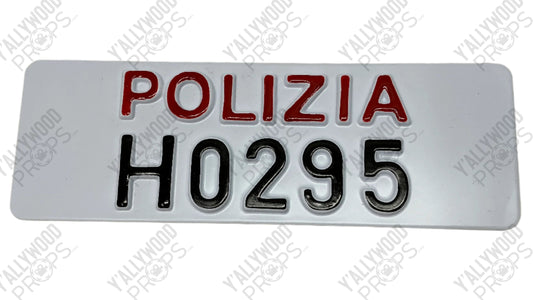 Rome Polizia License Plate Red Notice (2021) Movie Prop Y'allywood Props H0295