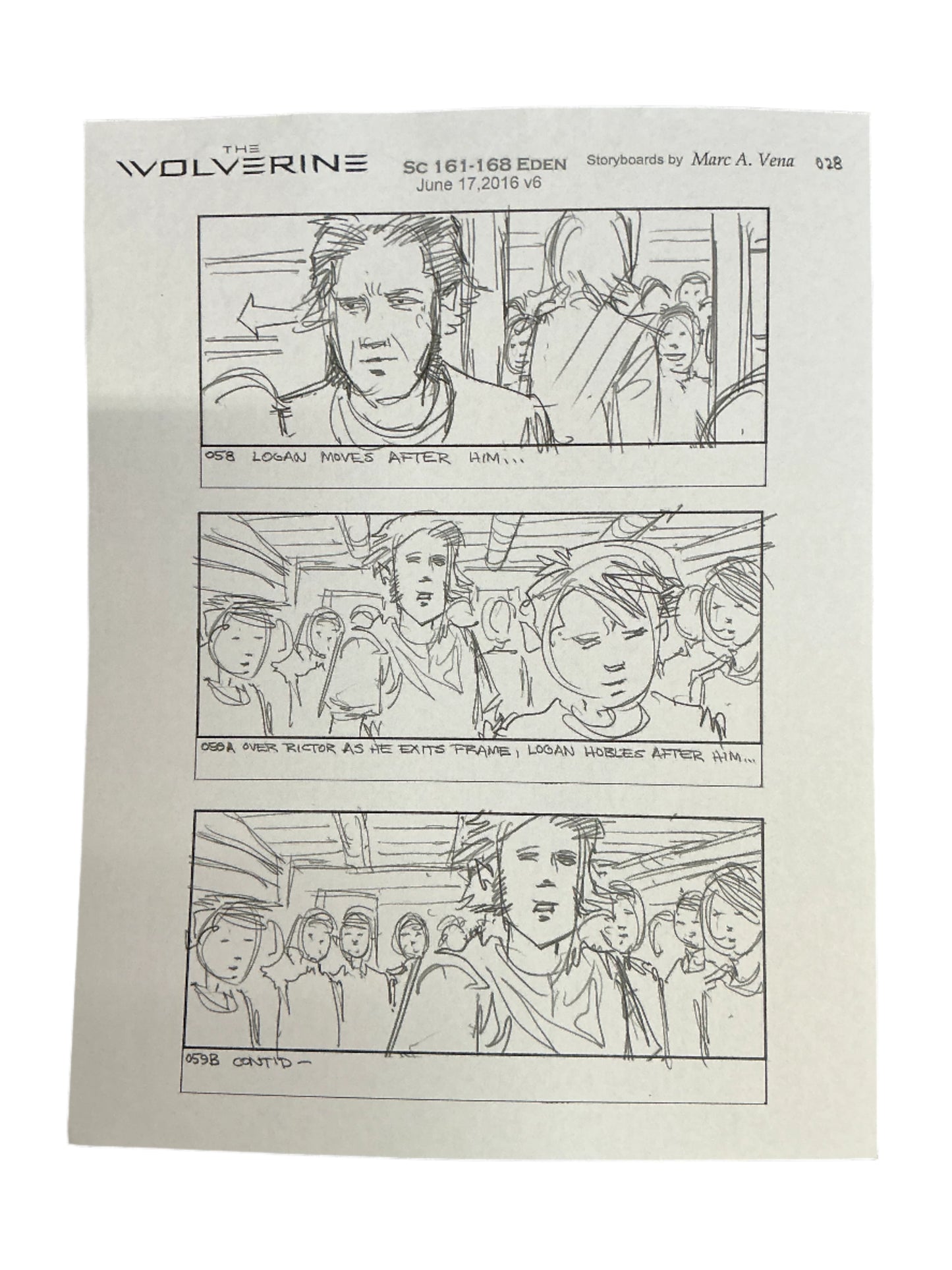 Storyboards Eden Scene 161-168 Logan (2017) Memorabilia Y'allywood Props Paper 4