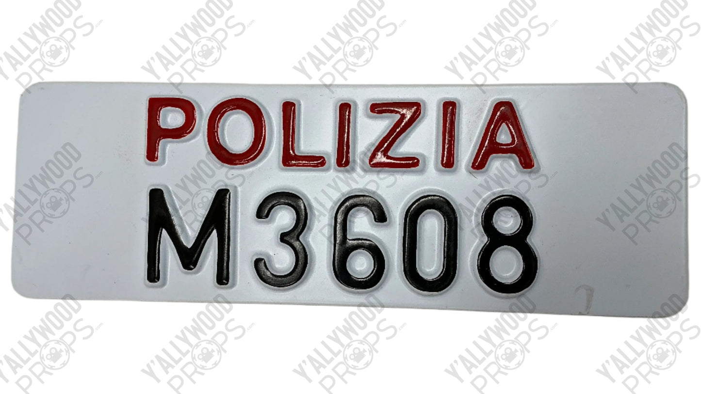 Rome Polizia License Plate Red Notice (2021) Movie Prop Y'allywood Props M3608