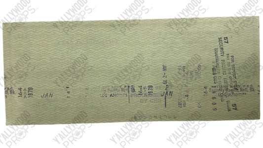 Walter Grauman Hand Signed Personal Check Autograph Y'allywood Props