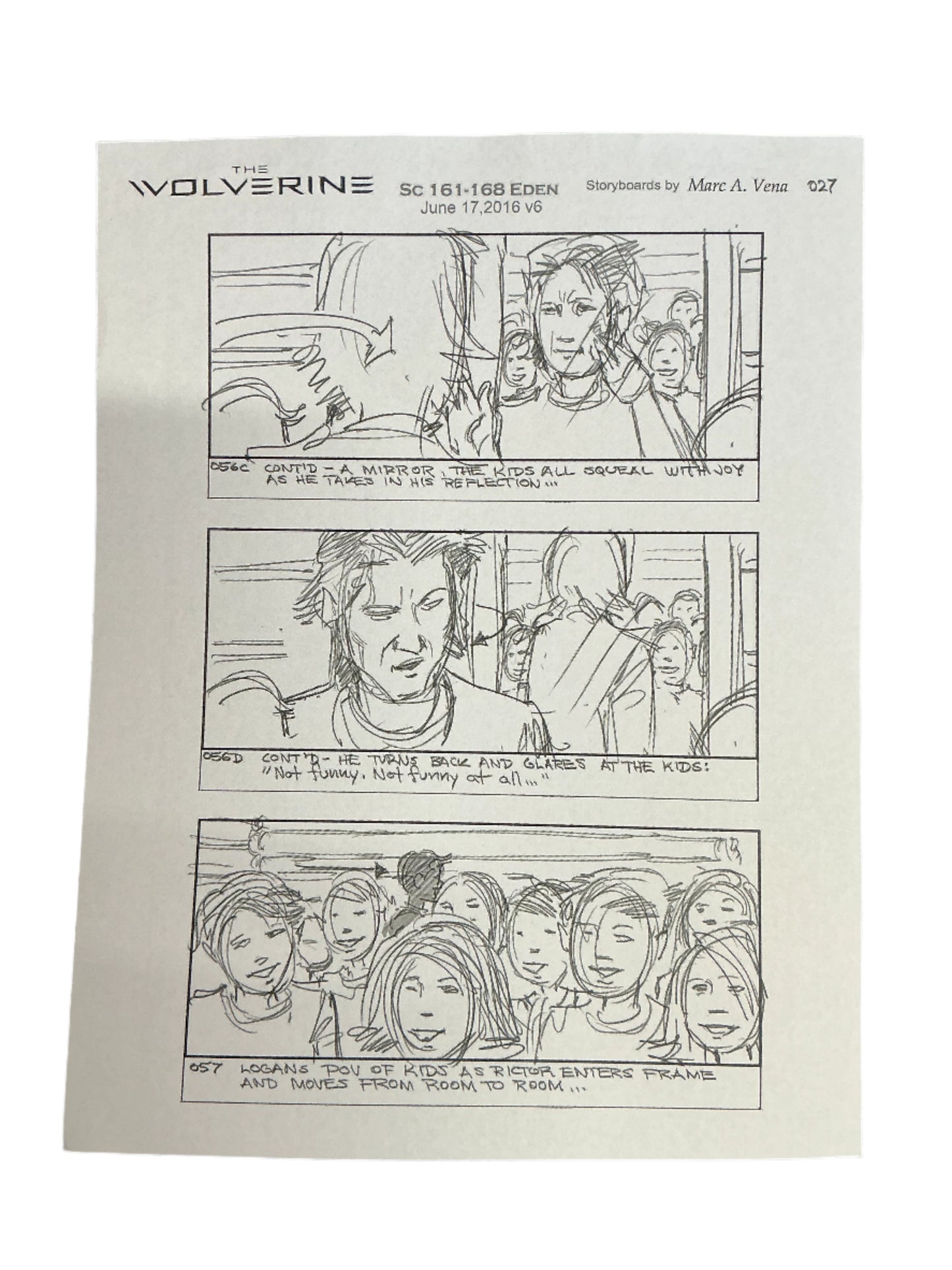 Storyboards Eden Scene 161-168 Logan (2017) Memorabilia Y'allywood Props Paper 5