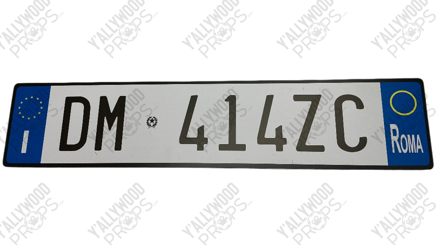 Rome License Plates Red Notice (2021) Movie Prop Y'allywood Props DM414ZC Front