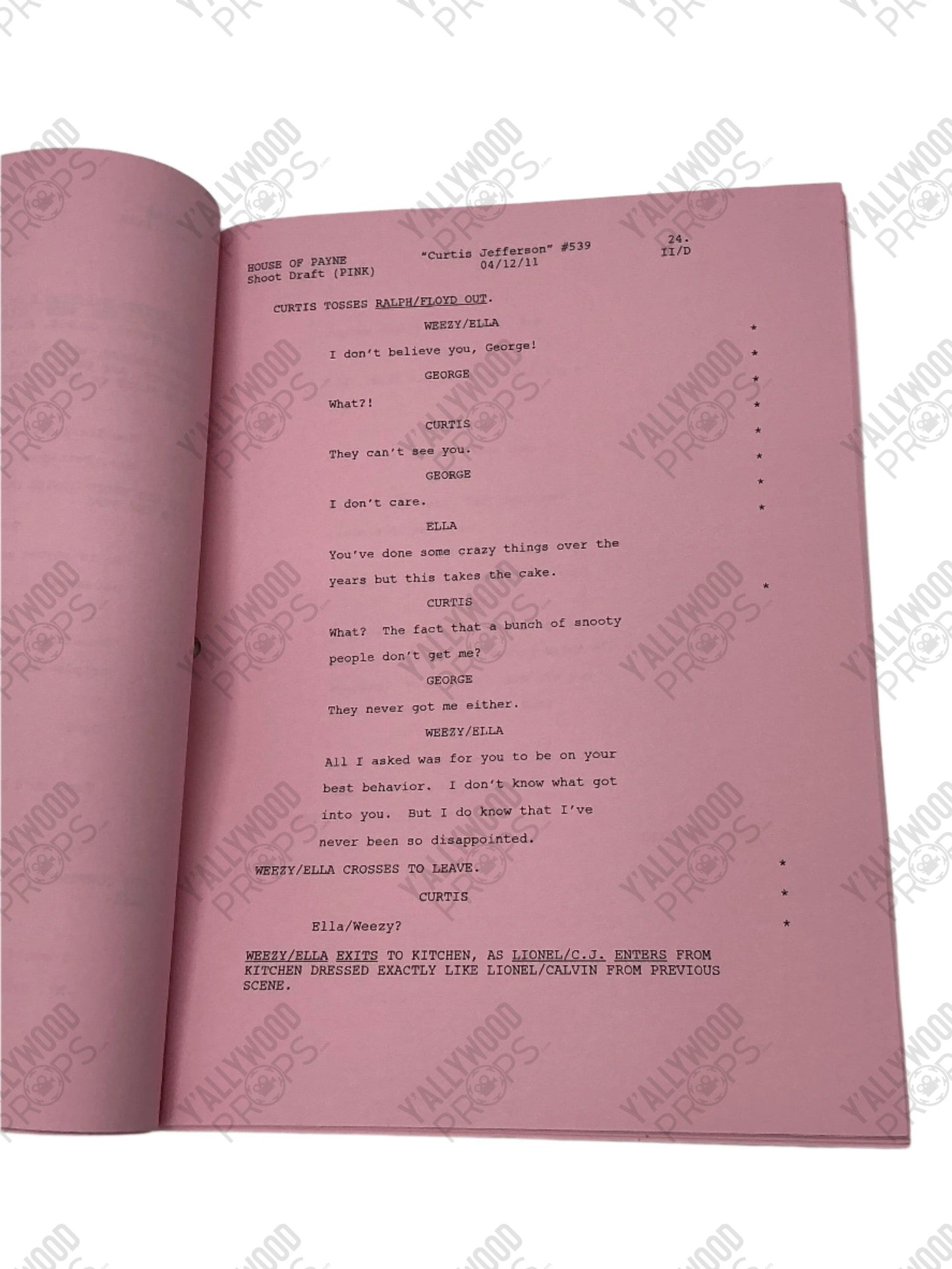 Cast Signed House of Payne (2011) Pink Shoot Draft Script Autograph Y'allywood Props