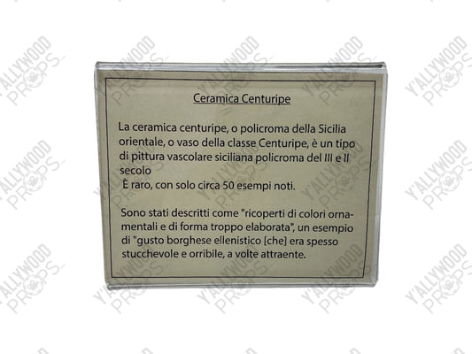 Egg Room Museum Sign Red Notice (2021) Movie Prop Y'allywood Props Ceramica Centuripe 4.5x3.5"