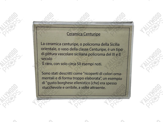 Egg Room Museum Sign Red Notice (2021) Movie Prop Y'allywood Props Ceramica Centuripe 4.5x3.5"