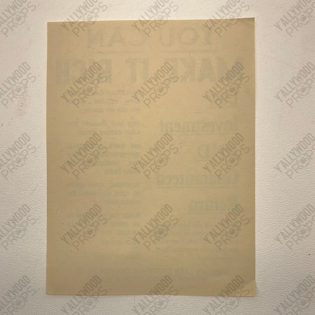 Make It Rich Flyer Killers of the Flower Moon Movie Prop Y'allywood Props