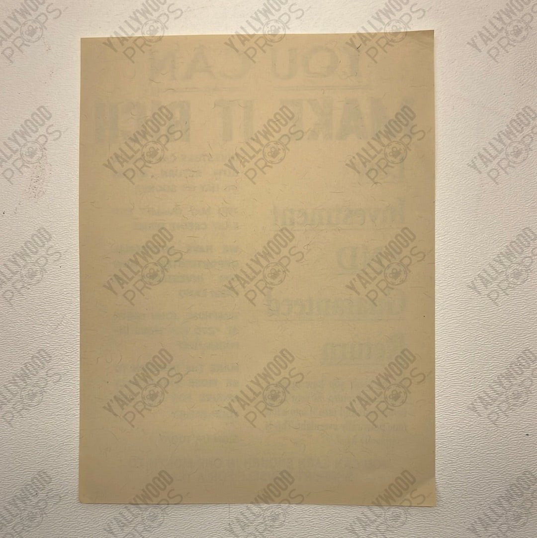 Make It Rich Flyer Killers of the Flower Moon Movie Prop Y'allywood Props