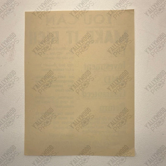 Make It Rich Flyer Killers of the Flower Moon Movie Prop Y'allywood Props