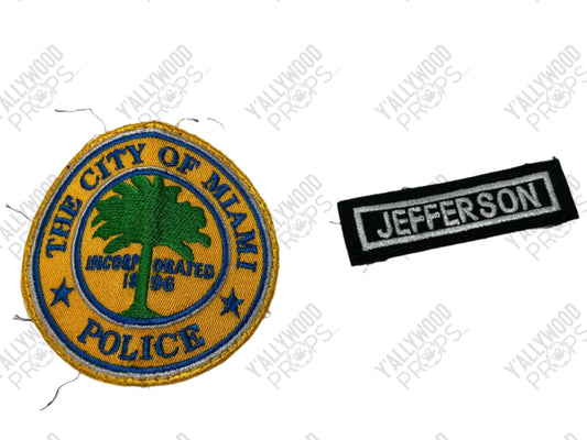 Miami Police Patches Bad Boys 4 Ride or Die Movie Prop Y'allywood Props Jefferson (Silver)