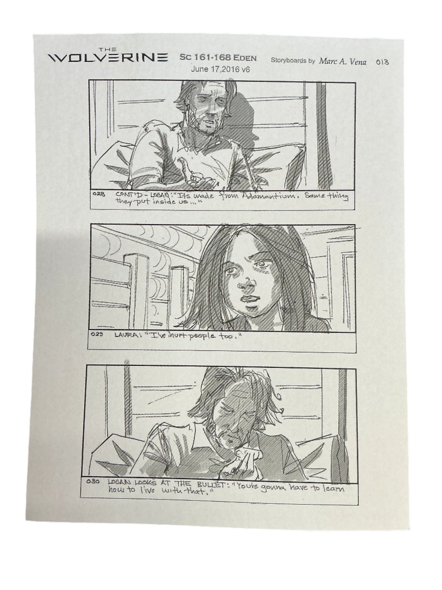 Storyboards Eden Scene 161-168 Logan (2017) Memorabilia Y'allywood Props Paper 20
