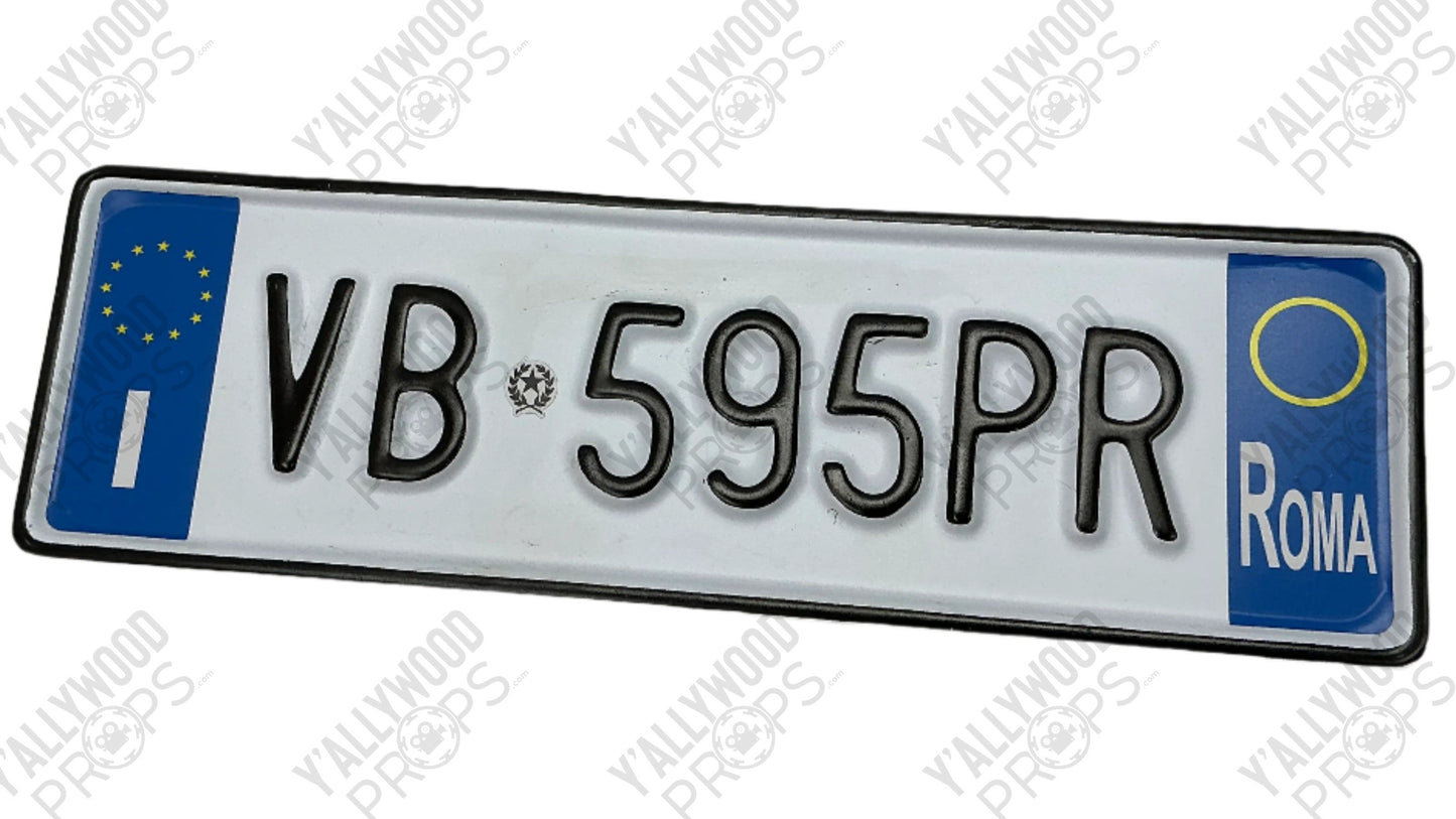 Rome License Plates Red Notice (2021) Movie Prop Y'allywood Props VB595PR Back