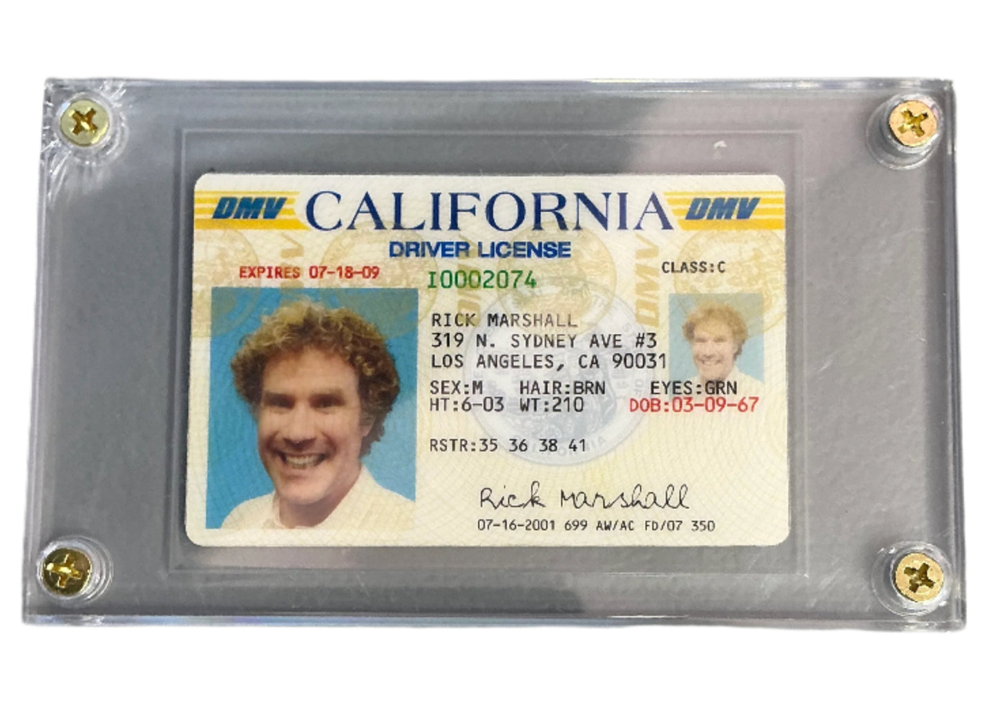 Will Farrell's ID/License Land of the Lost (2009) Movie Prop Y'allywood Props