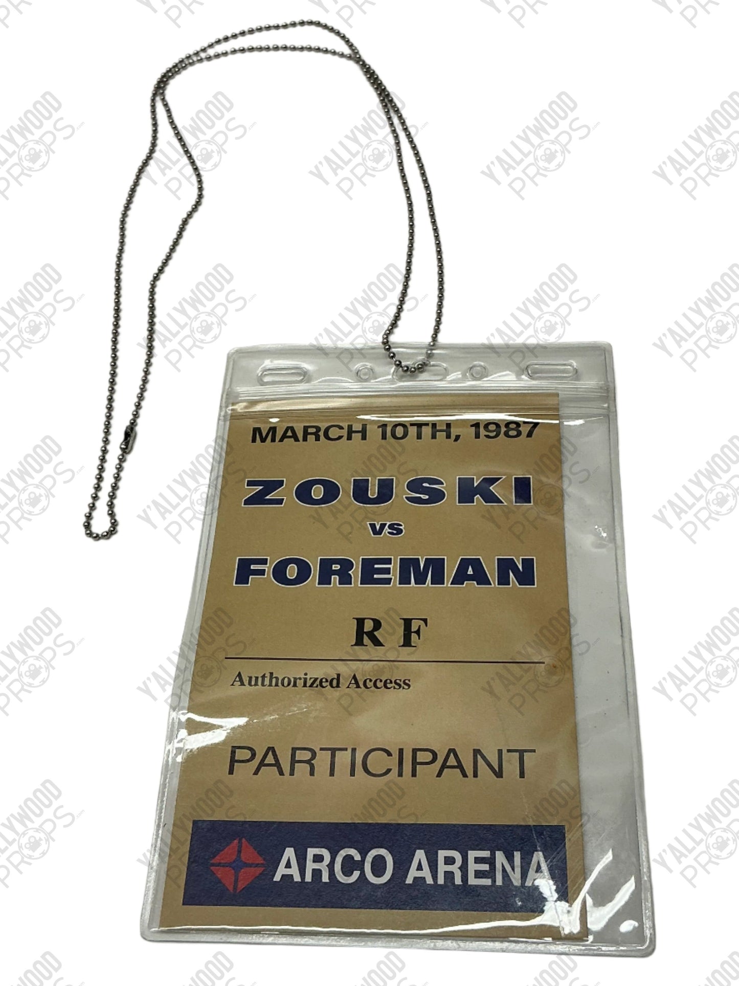 Zouski vs Foreman Passes & Lanyards Big George Foreman (2023) Movie Prop Y'allywood Props Zouski vs Foreman chain