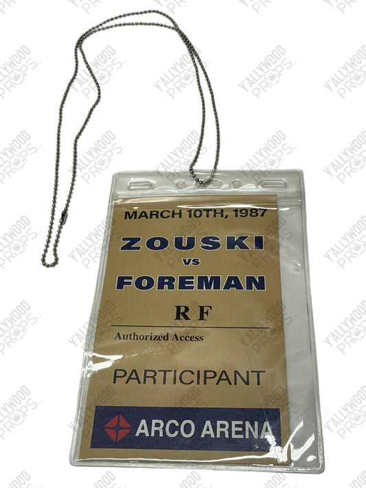 Zouski vs Foreman Passes & Lanyards Big George Foreman (2023) Movie Prop Y'allywood Props Zouski vs Foreman chain