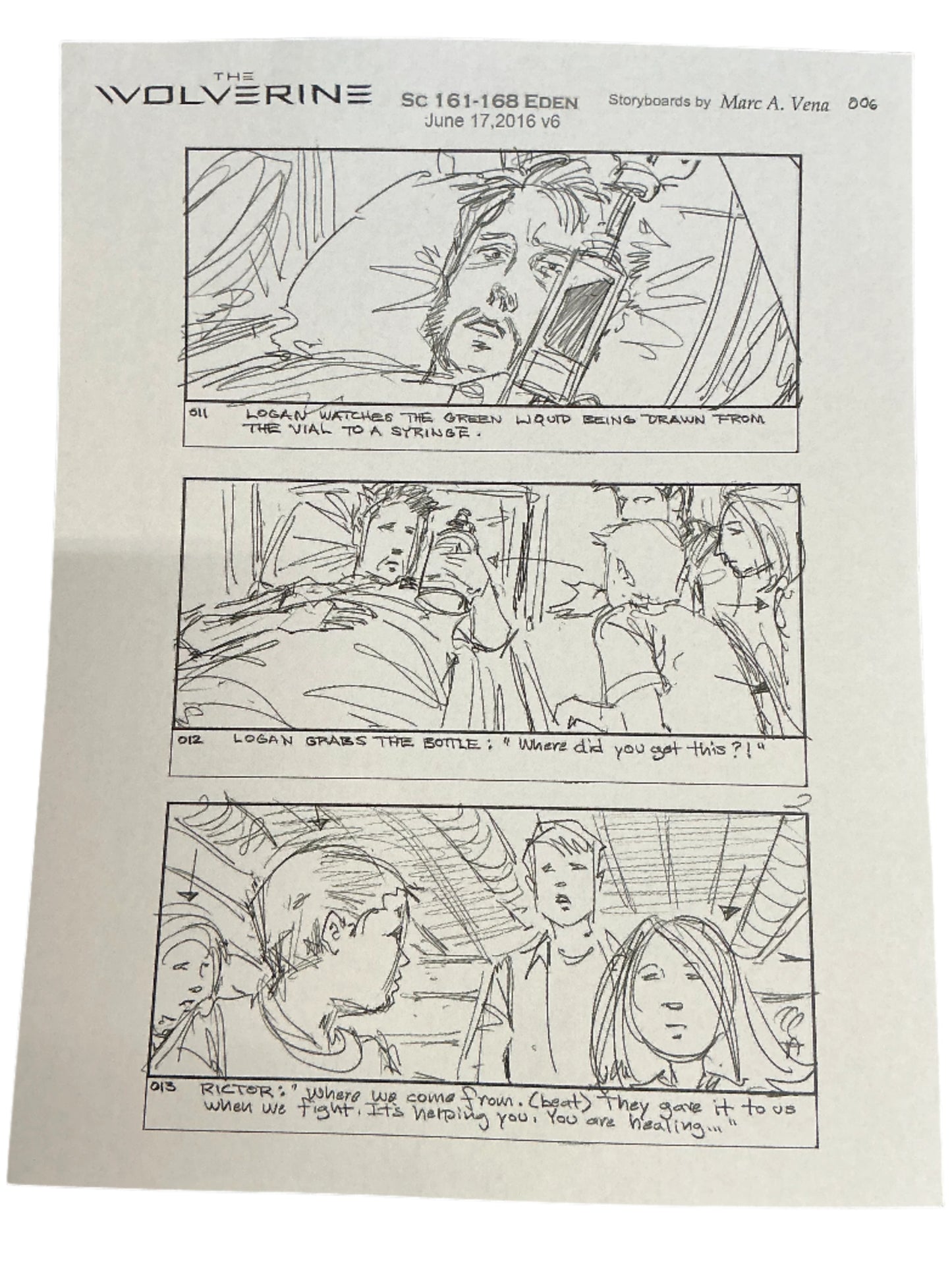 Storyboards Eden Scene 161-168 Logan (2017)