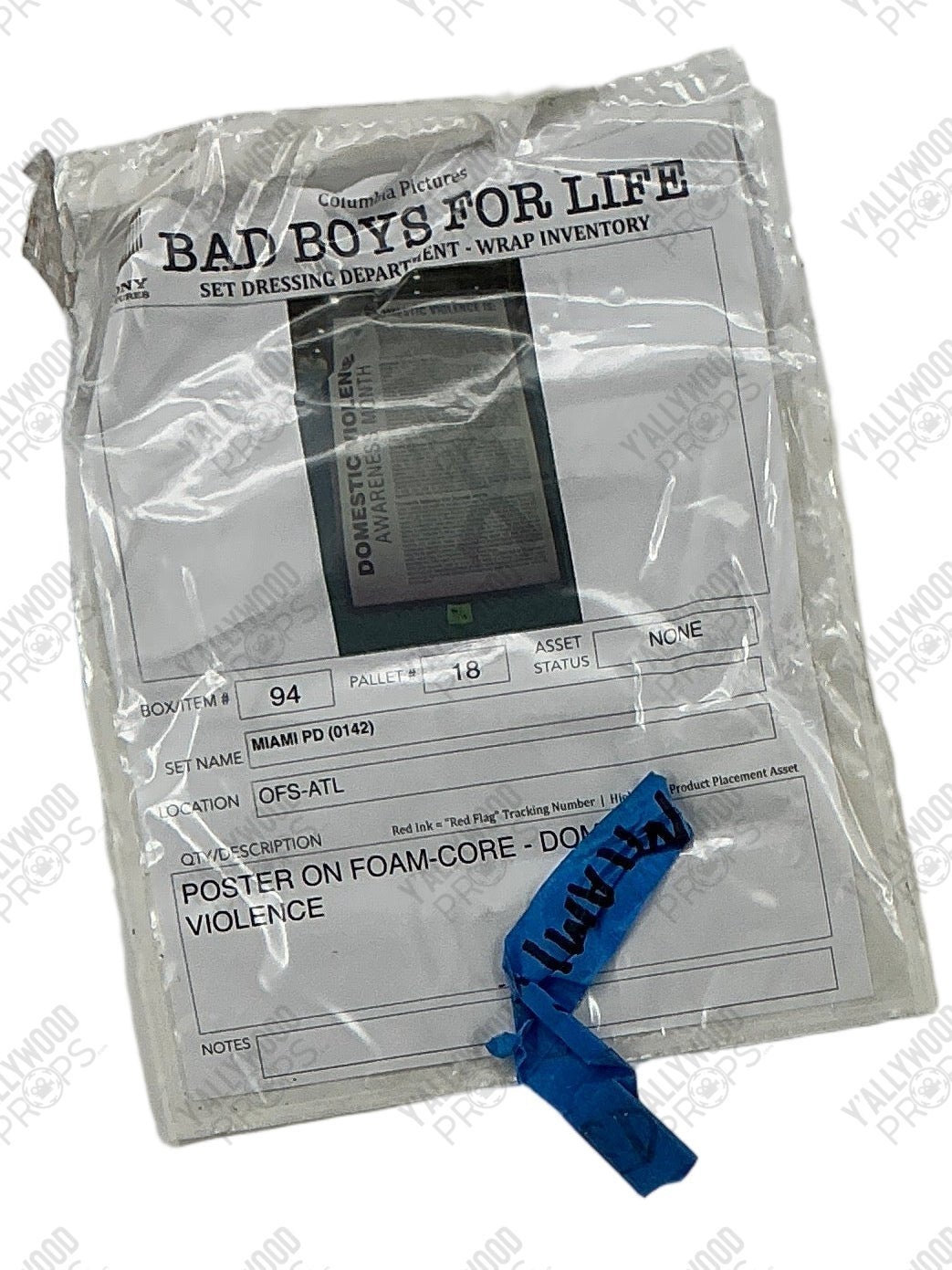 Miami Police Department Domestic Violence Sign Bad Boys For Life (2020) Movie Prop Y'allywood Props