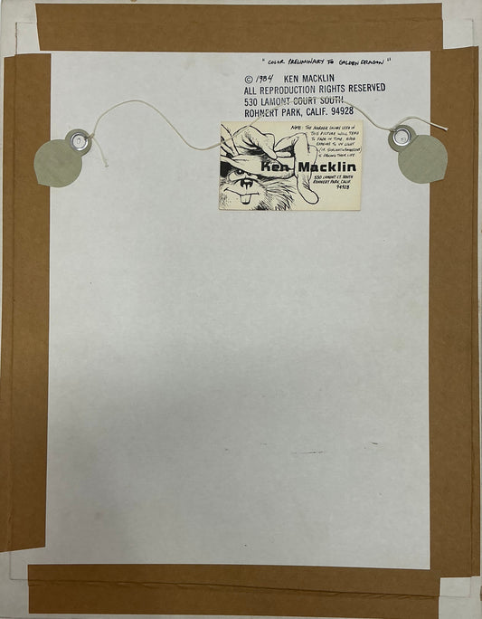 Ken Macklin Golden Dragon Original Artwork 1984 Autograph Y'allywood Props
