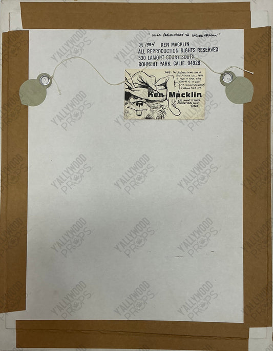 Ken Macklin Golden Dragon Original Artwork 1984 Autograph Y'allywood Props