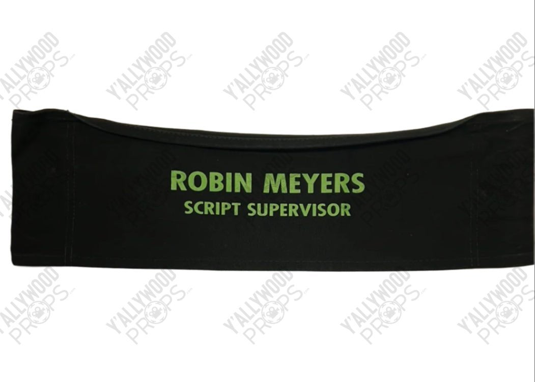 Greenland Production Used Chairbacks Movie Prop Y'allywood Props Robin Meyers - Script Supervisor