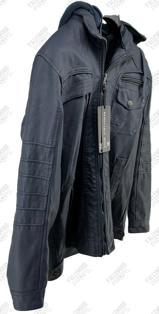 Vertical Sports Men's Faux Leather Jacket Unknown Film Wardrobe Wardrobe Y'allywood Props